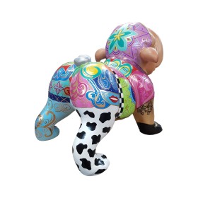 Figura Bulldog Pop-Art Mandala Patchwork multikolor wysoki połysk żywica H: 80cm - zdjęcie 3