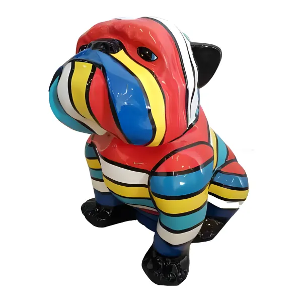 Figura dekoracyjna Pies bulldog H: 60cm z żywicy