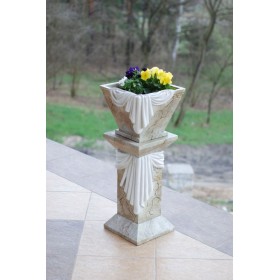 Elegancka donica w stylu klasycznym z greckim motywem, marmur H: 27,5 cm waza misa - zdjęcie 3