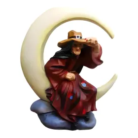 Figura dekoracyjna Wiedźma na księżycu H: 34cm z żywicy - zdjęcie 2