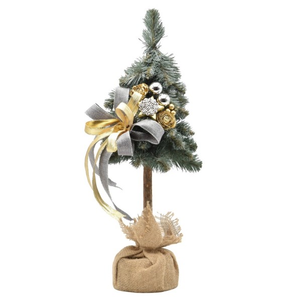 Choinka na kołeczku dekorowana srebrzysta 50 cm GOLDEN FROST