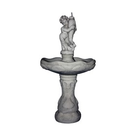 Duża fontanna ogrodowa F28 H: 100 cm biały cement - zdjęcie 2