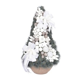 Stożek dekorowany srebrzysty 75 cm BIANCO - zdjęcie 1