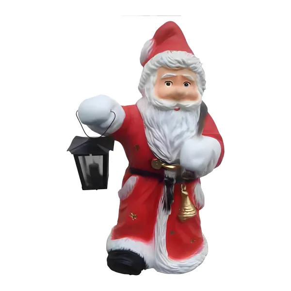 Figura dekoracyjna Św. Mikołaj z latarnią H: 72cm z żywicy