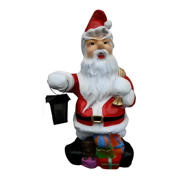 Figura dekoracyjna Św. Mikołaj z latarnią H: 78cm z żywicy