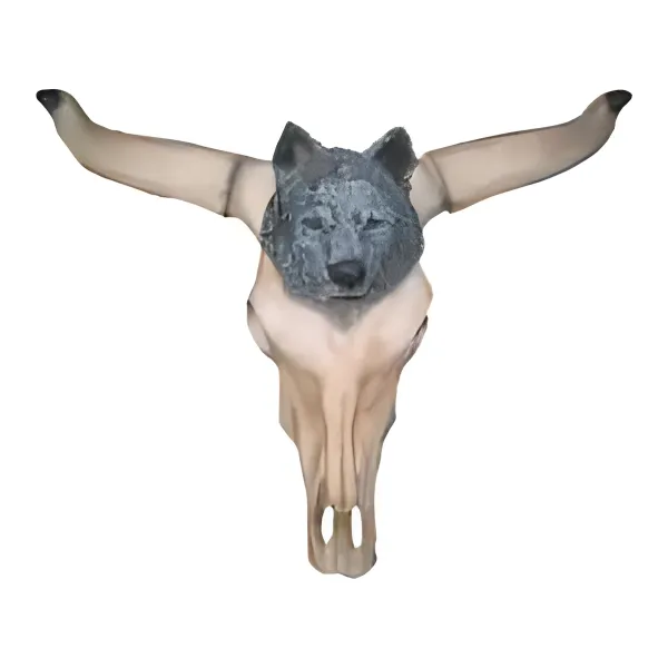 Figura dekoracyjna Czaszka byka H: 54cm z żywicy