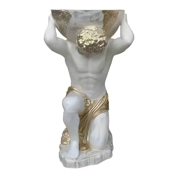 Figura dekoracyjna Atlas podtrzymujący blat H: 83cm z żywicy