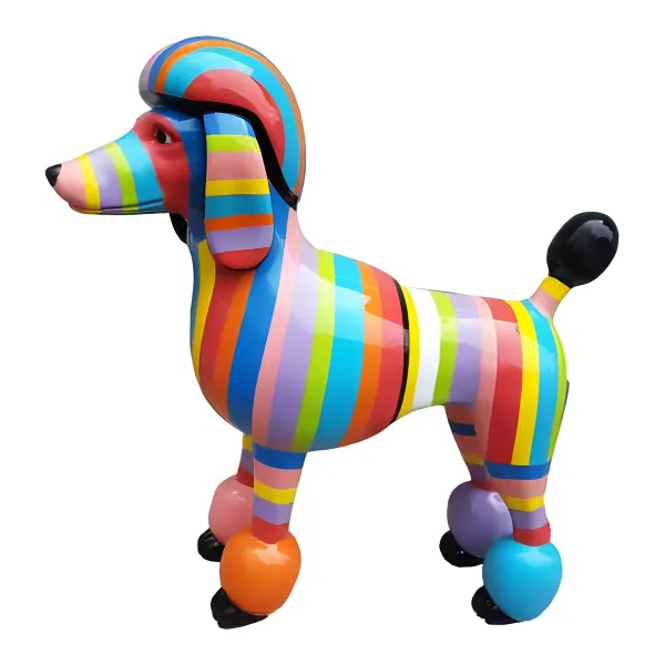 Figura dekoracyjna Pies pudel wym. 63×64cm z żywicy