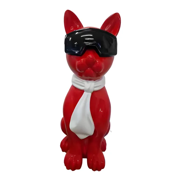Figura dekoracyjna Pies z okularami H: 80cm z żywicy