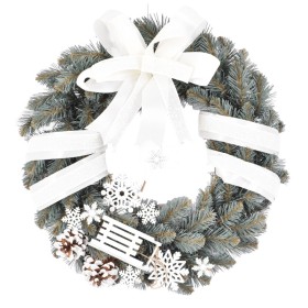 Wianek dekorowany srebrzysty max 45 cm BIANCO - zdjęcie 1