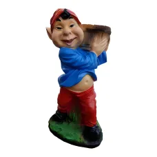 Figura dekoracyjna Krasnoludek z beczką H: 53cm z żywicy