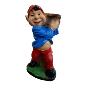 Figura dekoracyjna Krasnoludek z beczką H: 53cm z żywicy - zdjęcie 2