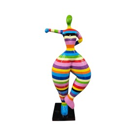 Figura Balerina NANA Pop-Art Rainbow Stripe multikolor wysoki połysk żywica H: 120cm - zdjęcie 1