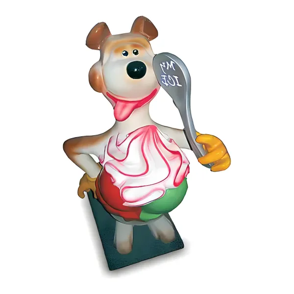 Figura dekoracyjna Pies z lodem H: 180cm z żywicy