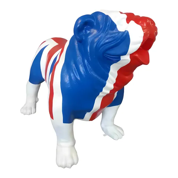 Figura dekoracyjna Pies buldog angielski Union Jack H: 74cm z żywicy