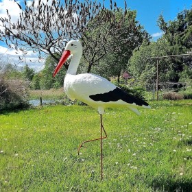 Figura ozdobna ogrodowa BOCIAN DUŻY H: 88cm do ogrodu - zdjęcie 2