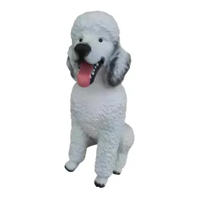 Figura dekoracyjna Pies pudel biały siedzący H: 62cm z żywicy - zdjęcie 2