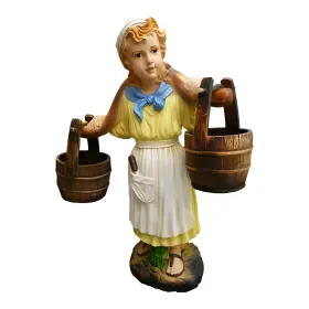 Figura dekoracyjna Dziewczynka z wiadrami H: 77cm z żywicy - zdjęcie 2