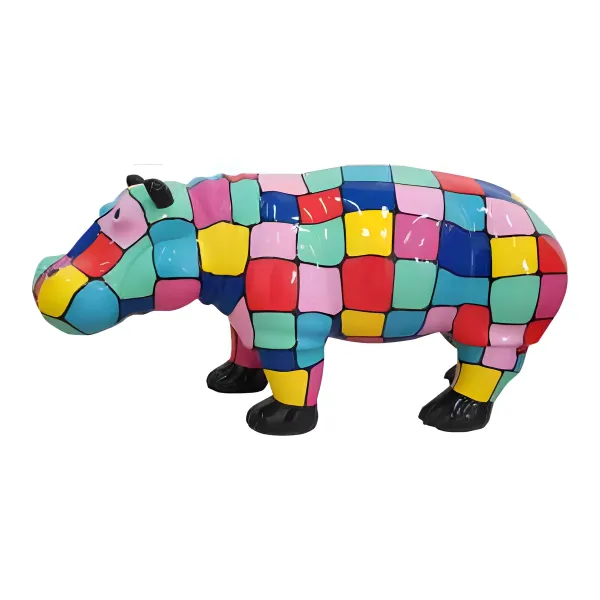 Figura dekoracyjna Hipopotam wym. 45×100cm z żywicy
