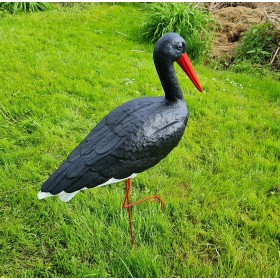 Figura ozdobna BOCIAN DUŻY H: 88cm czarny ogrodowa - zdjęcie 4