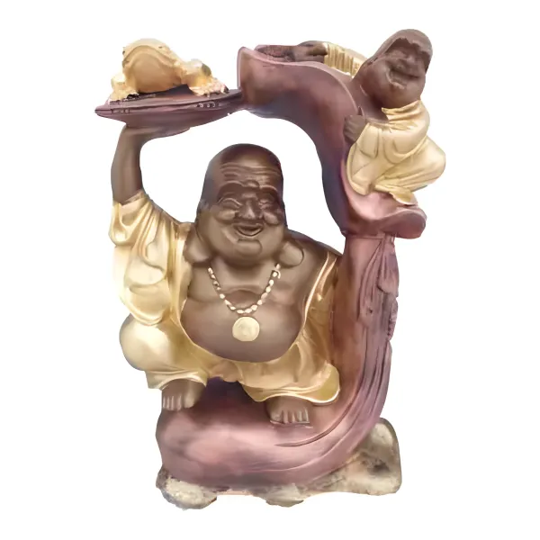 Figura dekoracyjna Śmiejący się Budda H: 40cm z żywicy