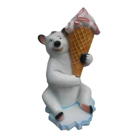 Figura dekoracyjna Miś polarny z lodem H: 128cm z żywicy - zdjęcie 2
