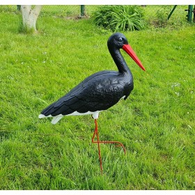 Figura ozdobna BOCIAN DUŻY H: 88cm czarny ogrodowa - zdjęcie 2