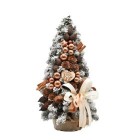 Choinka stożkowa dekorowana ośnieżona 60 cm CAPPUCCINO - zdjęcie 1