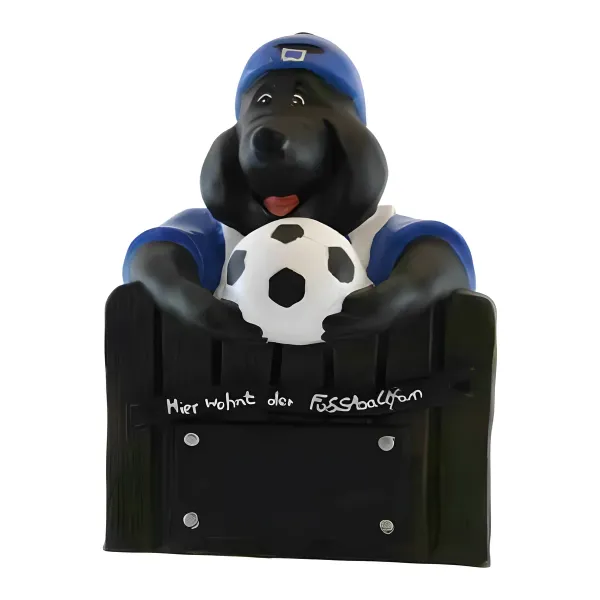 Figura dekoracyjna Pies kibic piłkarski H: 45cm z żywicy