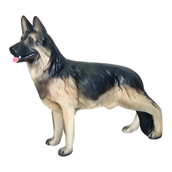 Figura dekoracyjna Pies owczarek alzacki stojący wym. 82×102cm z żywicy