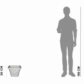 Figura ogrodowa Donica Wazon kwadratowa mała H: 30cm betonowa - zdjęcie 2
