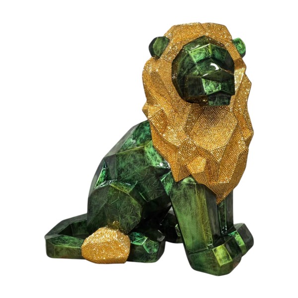 Figura dekoracyjna Lew H: 1m Pop Art Glamour 40.000 lśniących cyrkonii oklejana przez ok 150h!