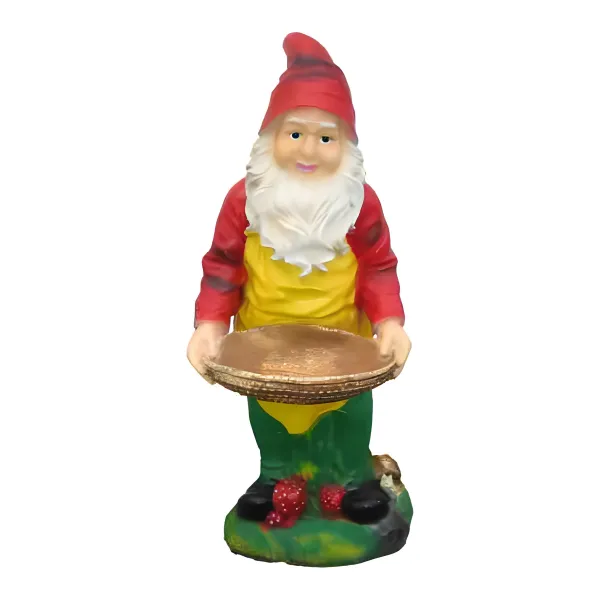 Figura dekoracyjna Krasnal z tacą H: 80cm z żywicy