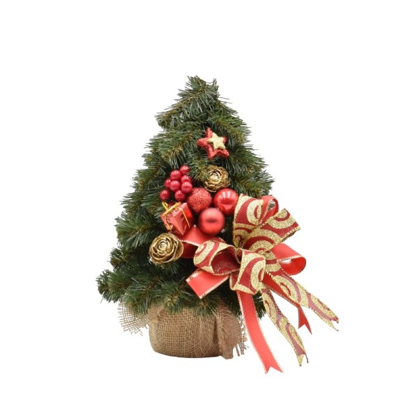 Choinka stożkowa dekorowana 30 cm RED