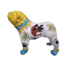 Figura Buldog Pop-Art Comic Cartoon Neo-Pop multicolor wysoki połysk żywica H: 75cm