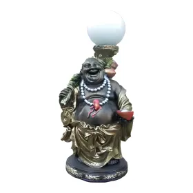 Figura dekoracyjna Śmiejący się Budda z lampionem H: 33cm z żywicy - zdjęcie 2
