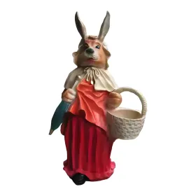 Figura dekoracyjna Zając z koszykiem H: 71cm z żywicy - zdjęcie 2