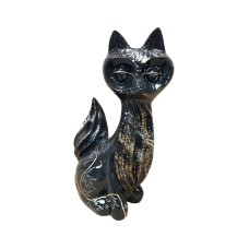 Figura Lis Pop-Art Gold Splash czarno-złota wysoki połysk żywica H: 60cm