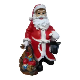 Figura dekoracyjna Św. Mikołaj z latarnią H: 75cm z żywicy - zdjęcie 2