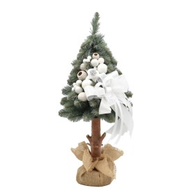 Choinka na kołeczku dekorowana srebrzysta 65 cm BIANCO - zdjęcie 1