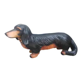 Figura dekoracyjna Pies jamnik długowłosy czarny wym. 30×55cm z żywicy - zdjęcie 2