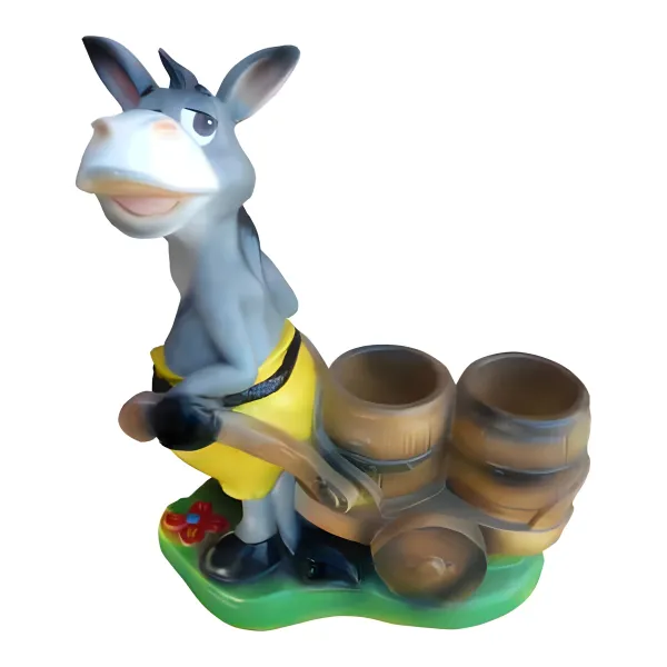 Figura dekoracyjna Osioł z donicami wym. 50×60cm z żywicy