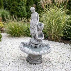 Duża fontanna ogrodowa F24 H: 92 cm biały cement - zdjęcie 1