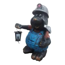 Figura dekoracyjna Kret górnik z latarnią H: 70cm z żywicy