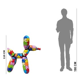 Figura Balloon Dog XL Pop-Art Puzzle Jigsaw Hard-edge wysoki połysk żywica H: 110cm - zdjęcie 7