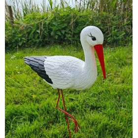 Figura ozdobna ogrodowa BOCIAN ŚREDNI H: 75 cm do ogrodu - zdjęcie 3