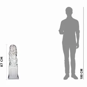 Figura ogrodowa Lew na cokole H: 87cm betonowa - zdjęcie 2