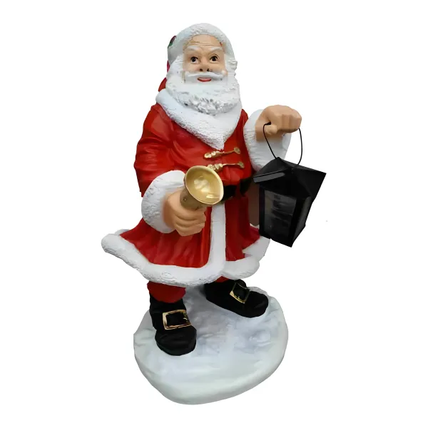 Figura dekoracyjna Św. Mikołaj z latarnią H: 65cm z żywicy
