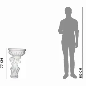 Figura ogrodowa Chłopak z wazonem H: 77cm betonowa - zdjęcie 2
