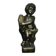 Figura dekoracyjna Putto z kłosami H: 47cm z żywicy